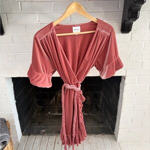 Misa Los Angeles Dusty Rose Wrap Mini Dress